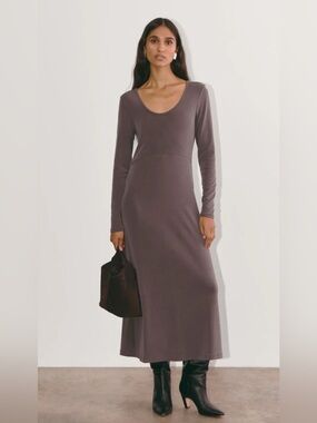 New Everlane THE MADDIE DRESS IN BUTTERKNIT Expresso Size M